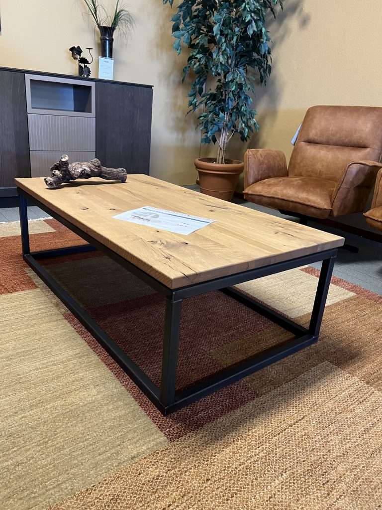 Salontafel opruiming 130x70 eiken metalen frame